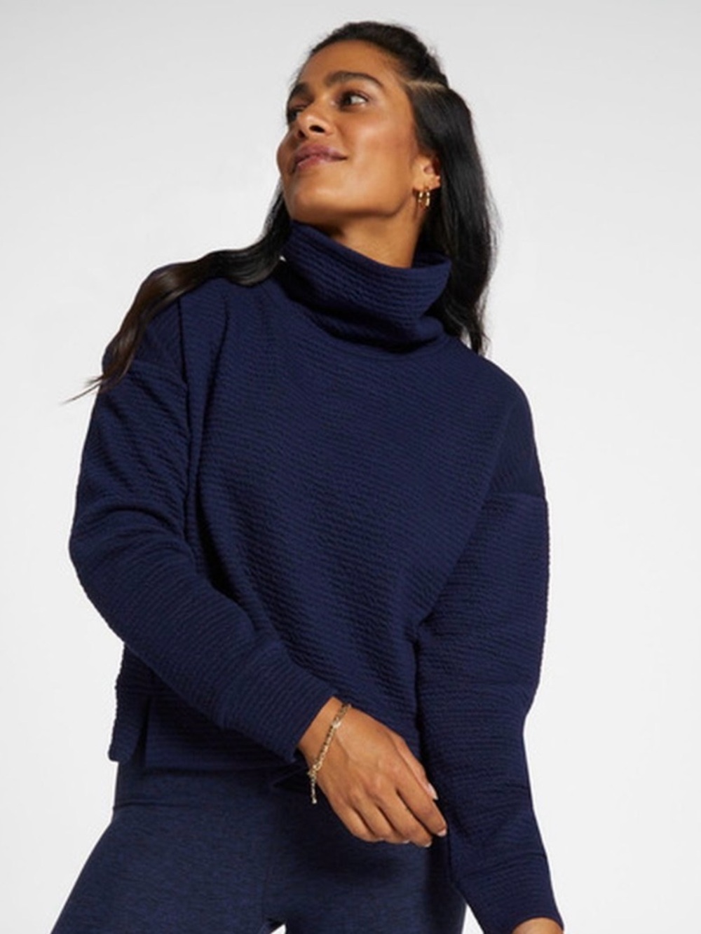 CALIA Women's Lunar Jacquard Funnel Neck Shirt